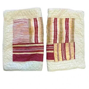 Pottery‎ Barn Rustic Country Farmhouse Quilted Set of 2 Standard Pillow Cases